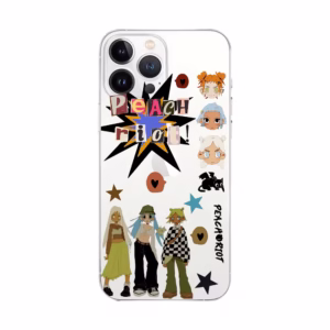 Grab the Art Peach R-Riot Rise Transparent Phone Case and make your iPhone 16–15–14–13–12–11, XR, X, Xs Max, SE 2020, or 7–8 Plus pop - Image 4