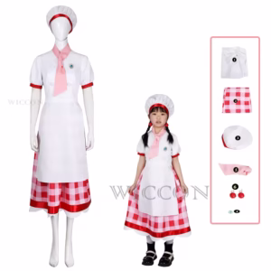 Princess Peach Dress Hat Earring Cosplay Set—Perfect Game Outfit for Women and Kids by Showtime Cosplay Costume, Pastry Chef Edition - Image 5
