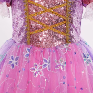 Girls will twirl in joy when they see the Children’s Birthday Party Carnival Princess Dress, inspired by beloved heroines like Rapunzel - Image 3