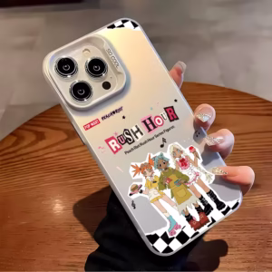 Riot P-Peach Fashion Phone Case for iPhone 16/15/14 Plus, 13/12/11 Pro Max, X/Xs/XR, 8/7 – Matte Silver - Image 4